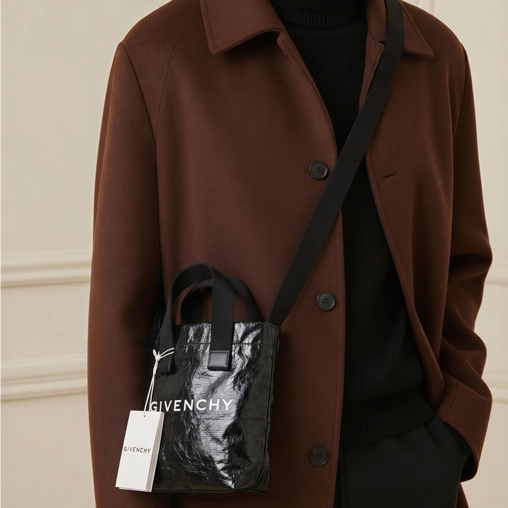 New Givenchy Black G-Shopper Mini Tote Bag Open Top Authentic”